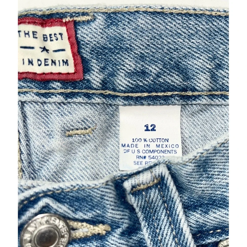 Vintage Old Navy Painters Jeans Boys 12 Carpenter Light Wash Wide Leg Denim 90s